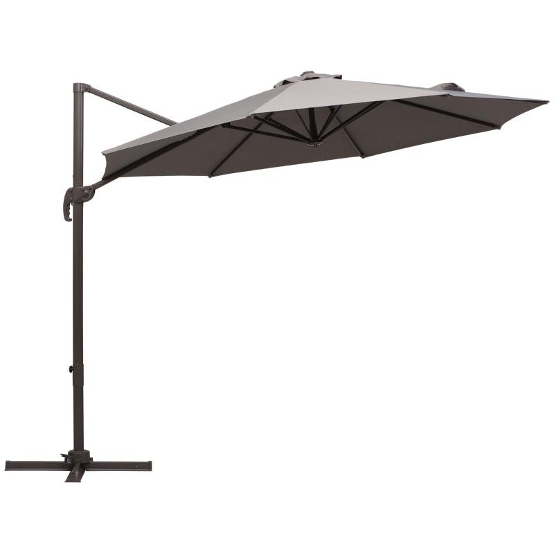 3m Grey Cantilever Garden Parasol
