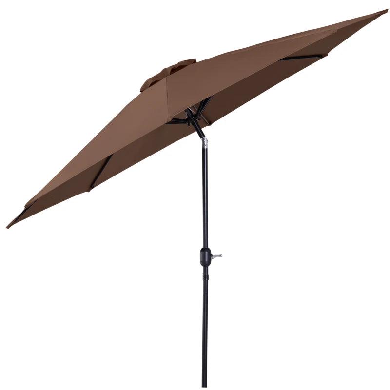 3m Tilted Garden Umbrella with Crank Handle, Sun Shade for Outdoor Spaces - Blue