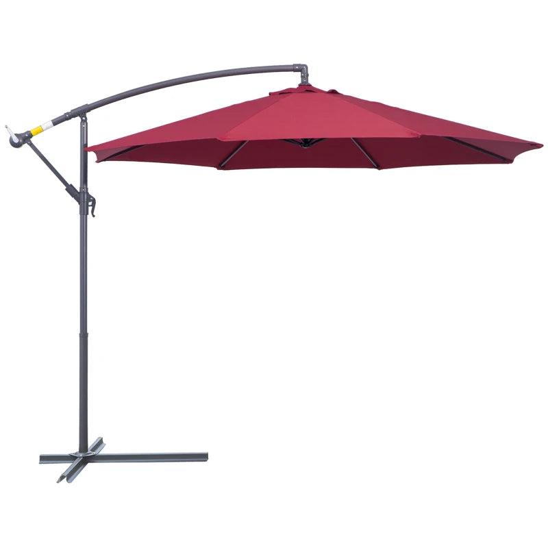 3m Water Resistant Wine Red Hanging Parasol