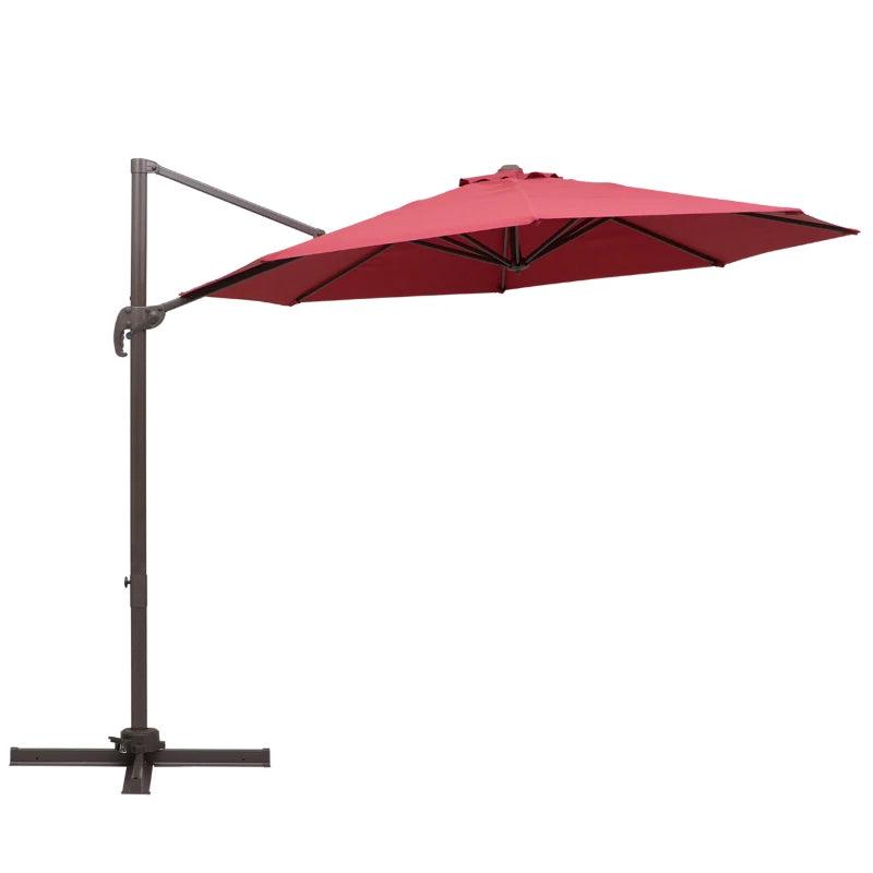 3m Wine Red Cantilever Garden Parasol