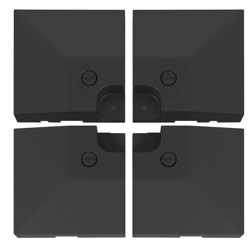 4-Piece Heavy Duty Parasol Base - 120KG Sand/80L Water Fillable - Cross Stand & Cantilever Holder