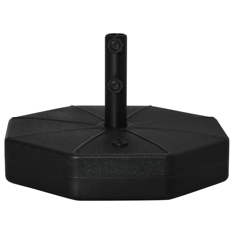 Black Octagonal Garden Umbrella Stand, 28kg Water or 40kg Sand Fill