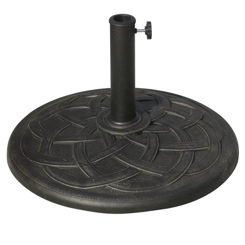 Black Resin Umbrella Base for Garden Parasol - Fits 38mm to 48mm Pole