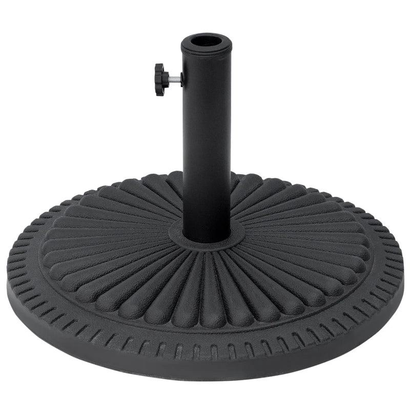 Black Round Cement Umbrella Base - Fits 35mm, 38mm, 48mm Pole