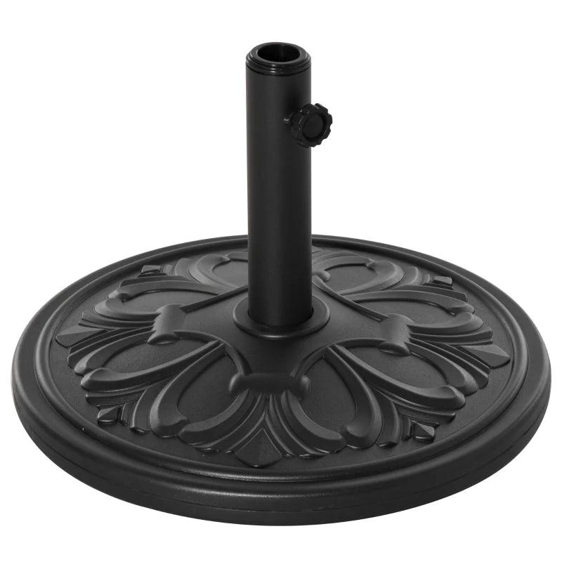 Black Round Patio Umbrella Base Stand - 13kg Weight for Outdoor Garden