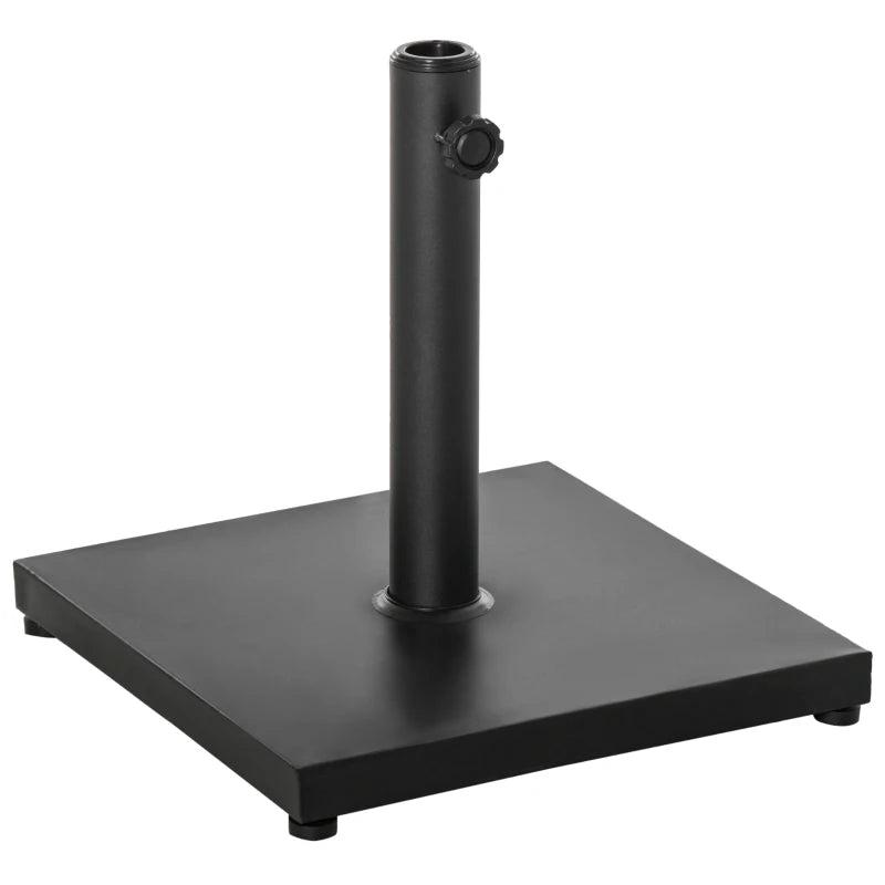 Black Square Cement Parasol Base - 11kg Umbrella Stand for Patio & Garden