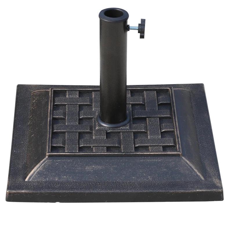 Bronze Square Resin Garden Parasol Base Stand - 9kg