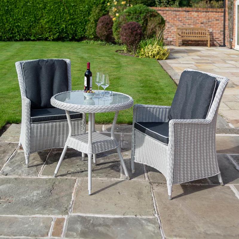 3 Piece Grey Bistro Set - Outdoor Furniture