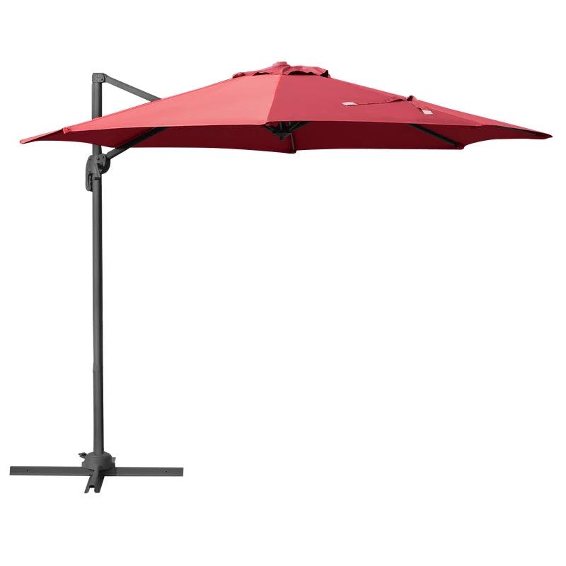 360 Rotating Wine Red Patio Umbrella - 294x248H cm