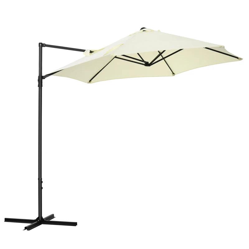 Beige 2.5M Rotating Cantilever Patio Umbrella