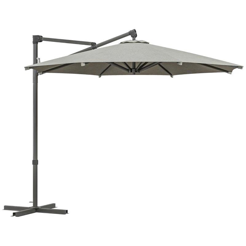 Beige 3m Overhanging Parasol with 360 Rotating Movement