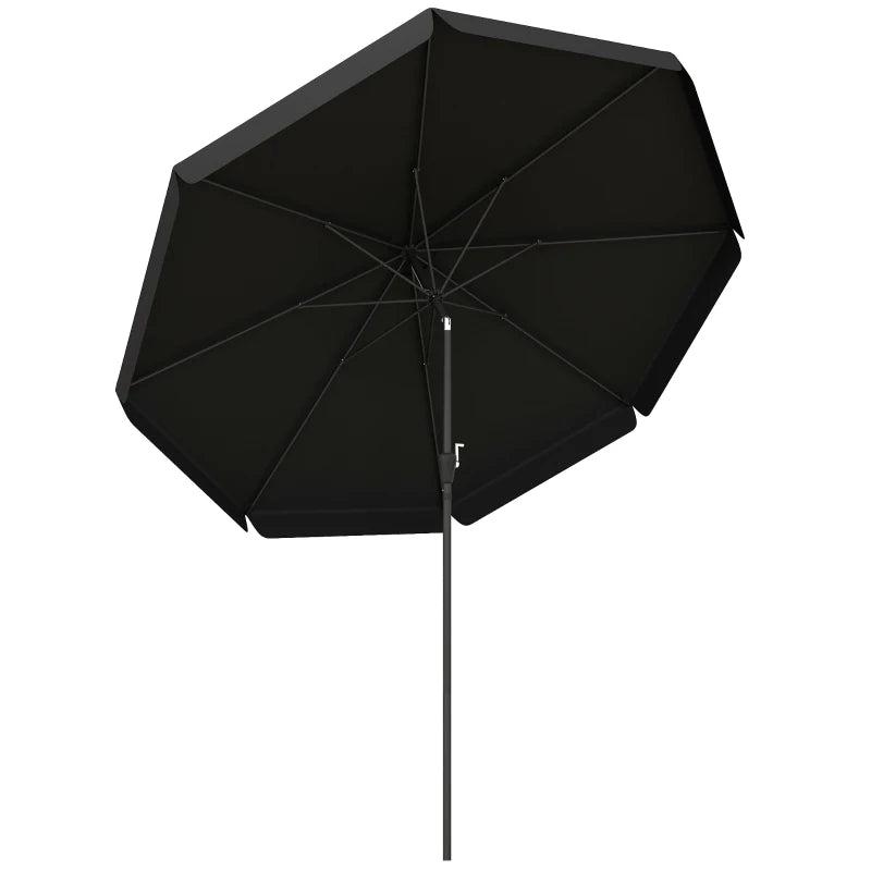 Black 2.7m Patio Table Umbrella with Tilt and Crank