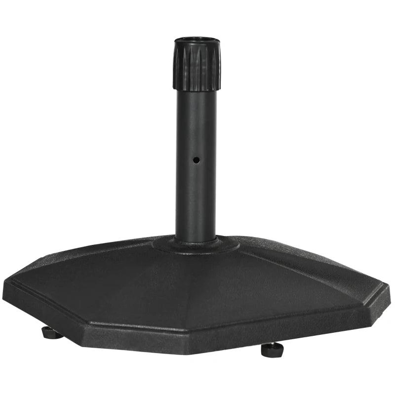 Black Concrete Patio Umbrella Base for 34mm, 38mm, and 48mm Poles