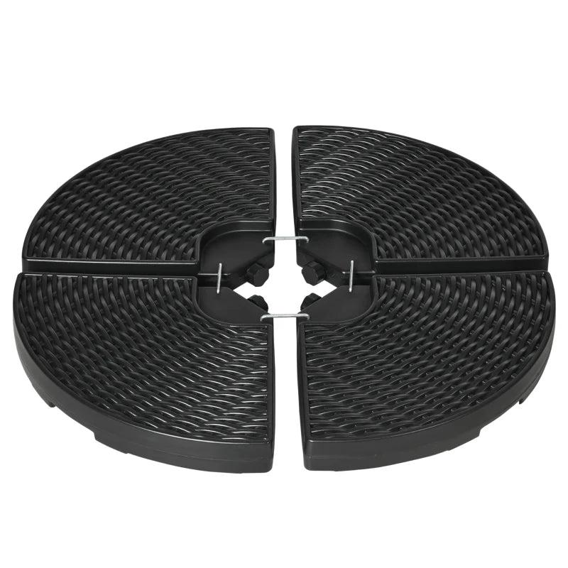 Black Fillable Cantilever Parasol Weight Set - 52kg