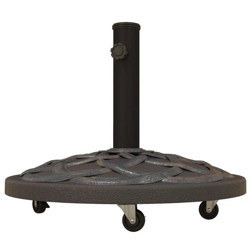 Bronze Rolling Umbrella Base with Wheels - Heavy Duty Concrete Stand