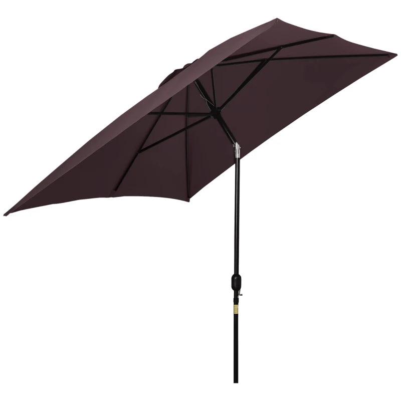 Brown Tilt Crank Patio Umbrella