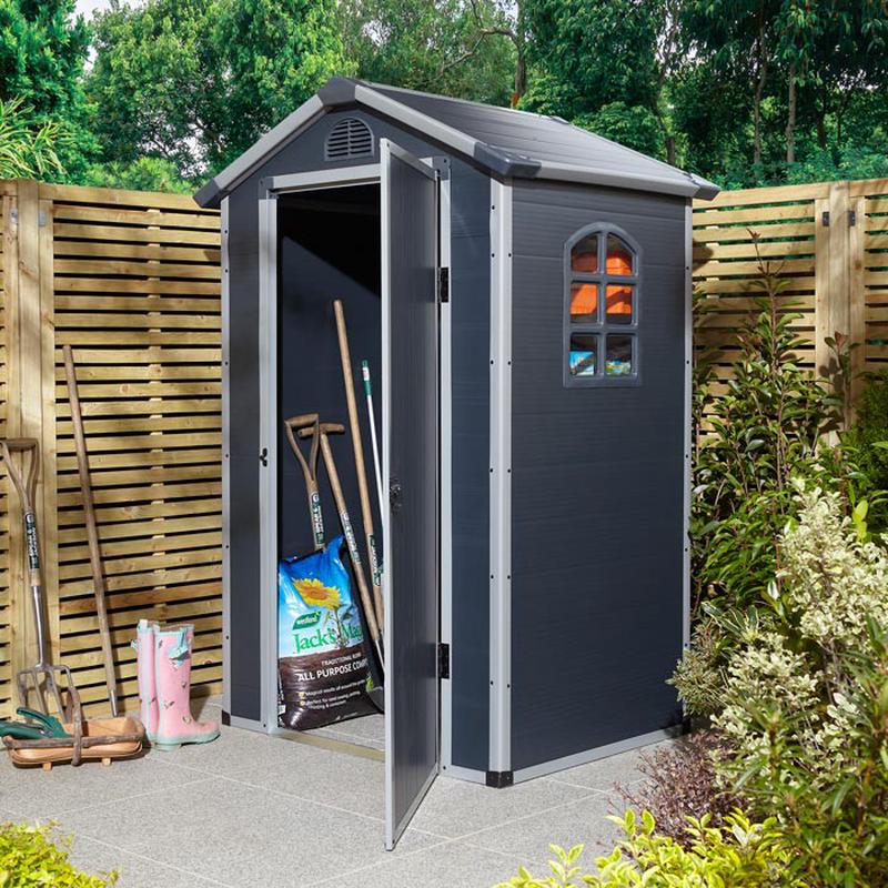 4x3 Dark Grey Plastic Apex Shed