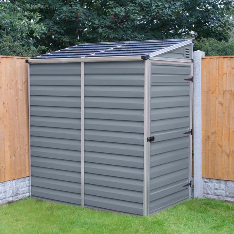 4x6 Grey Pent Shed with Skylight Roof