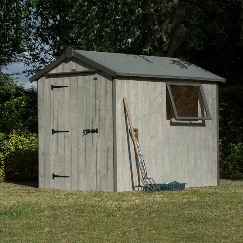 6x4 Grey Shed with Dark Grey Trim