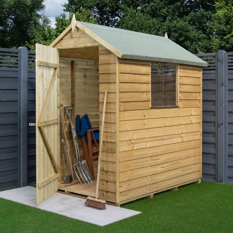 6x4 Wooden Overlap Shed - Garden Storage