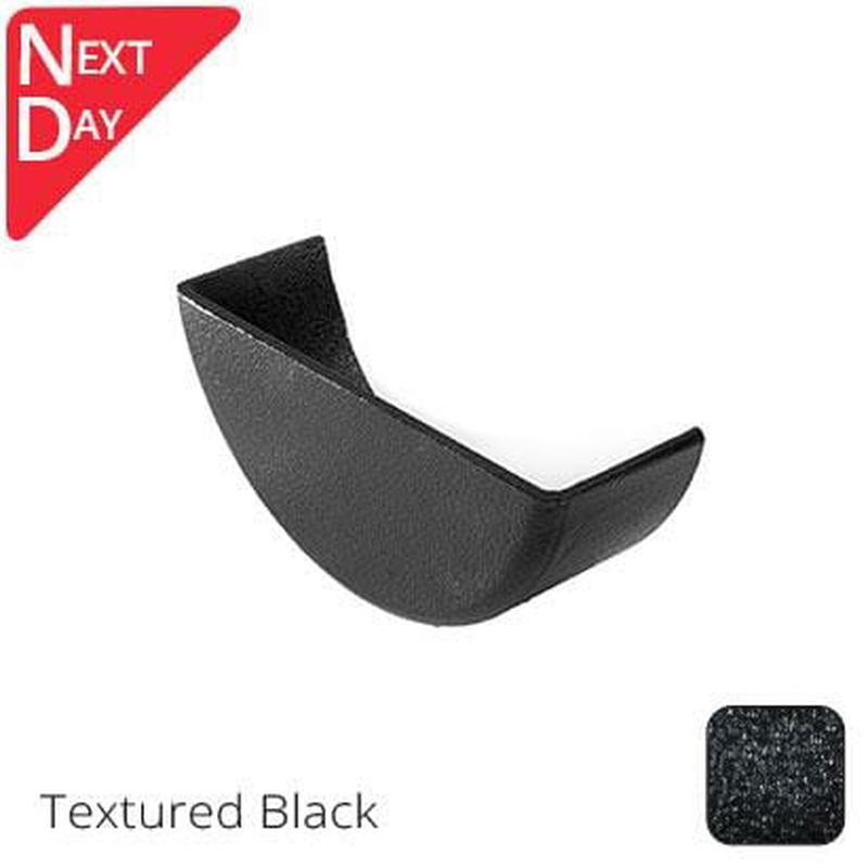 Alumasc 115mm (4.5") Half Round Cast Aluminium Internal Stop End - Textured Black