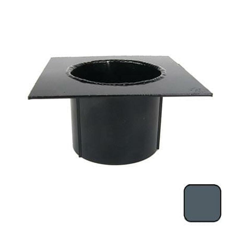125x100mm Aluminium Box Gutter 63mm Spigot Patch Outlet - RAL 7016M Anthracite Grey