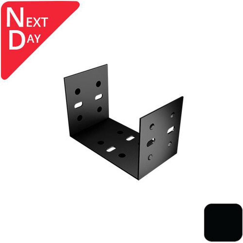 125x100mm Aluminium Box Gutter Gutter Union - RAL 9005M Matt Black