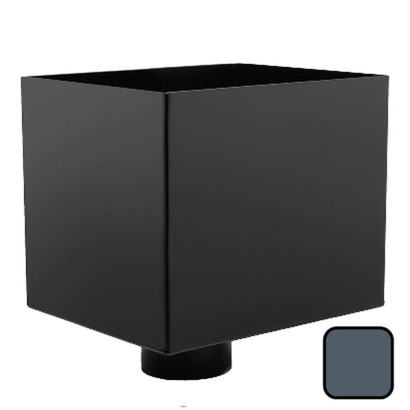 228mm Aluminium Juno Hopper Head with 63mm (2.5") Outlet - RAL 7016m Anthracite Grey