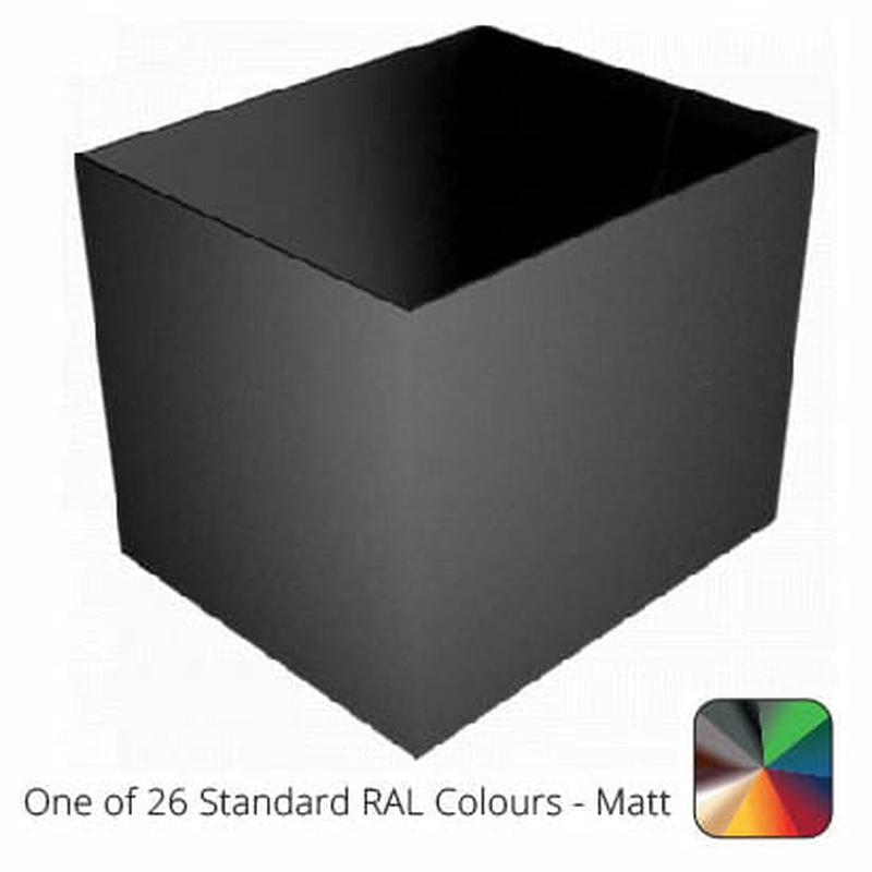 228mm Juno Hopper Aluminium with Square 76mm outlet PPC - One of 26 Standard Matt RAL colours TBC