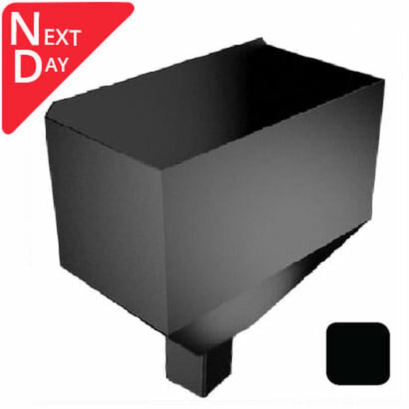 280mm Neptune Hopper Aluminium with Square 76mm outlet PPC - Matt Black