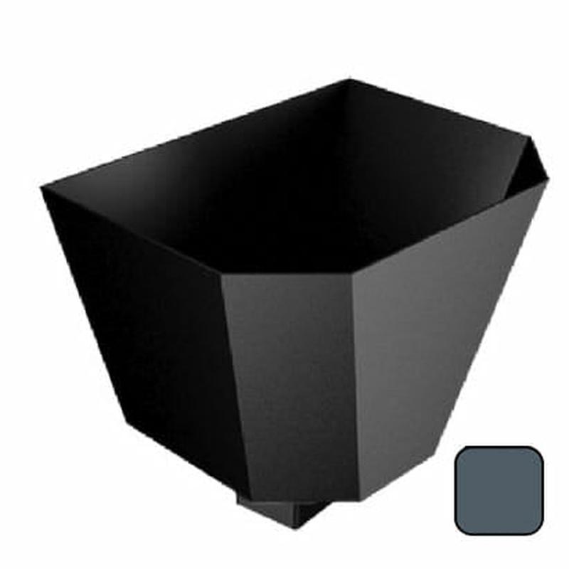 280mm Saturn Hopper Aluminium with Square 76mm outlet PPC - 7016M Anthracite Grey