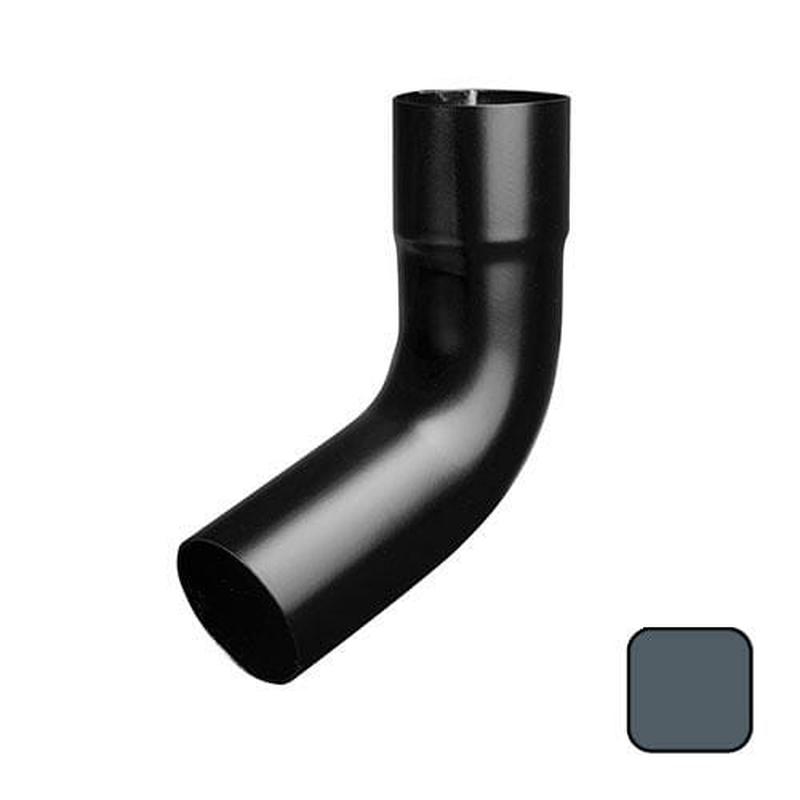 63mm (2.5") Swaged Aluminium Downpipe 112 Degree Bend without Ears - RAL 7016m Anthracite Grey