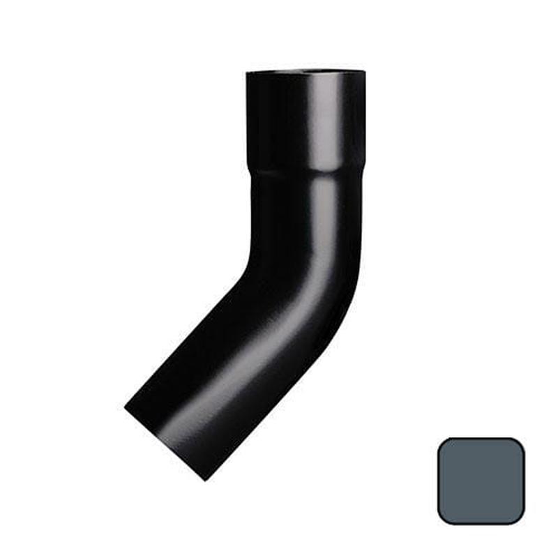 63mm (2.5") Swaged Aluminium Downpipe 135 Degree Bend without Ears - RAL 7016m Anthracite Grey