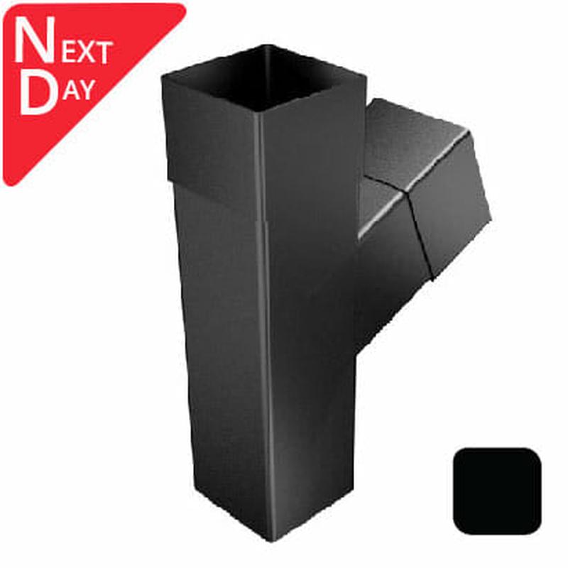 76mm Swaged Aluminium Square 112.5D SNG BRANCH PPC  - Matt Black