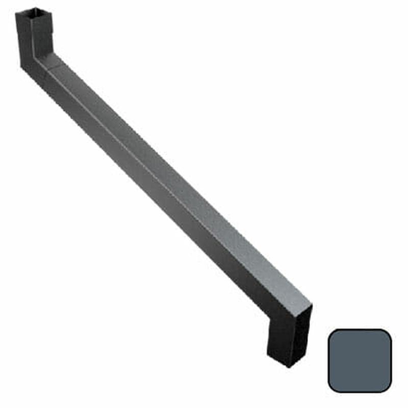 76mm Swaged Aluminium Square 2PT TO 1000MM SWAN-NECK PPC - 7016M Anthracite Grey