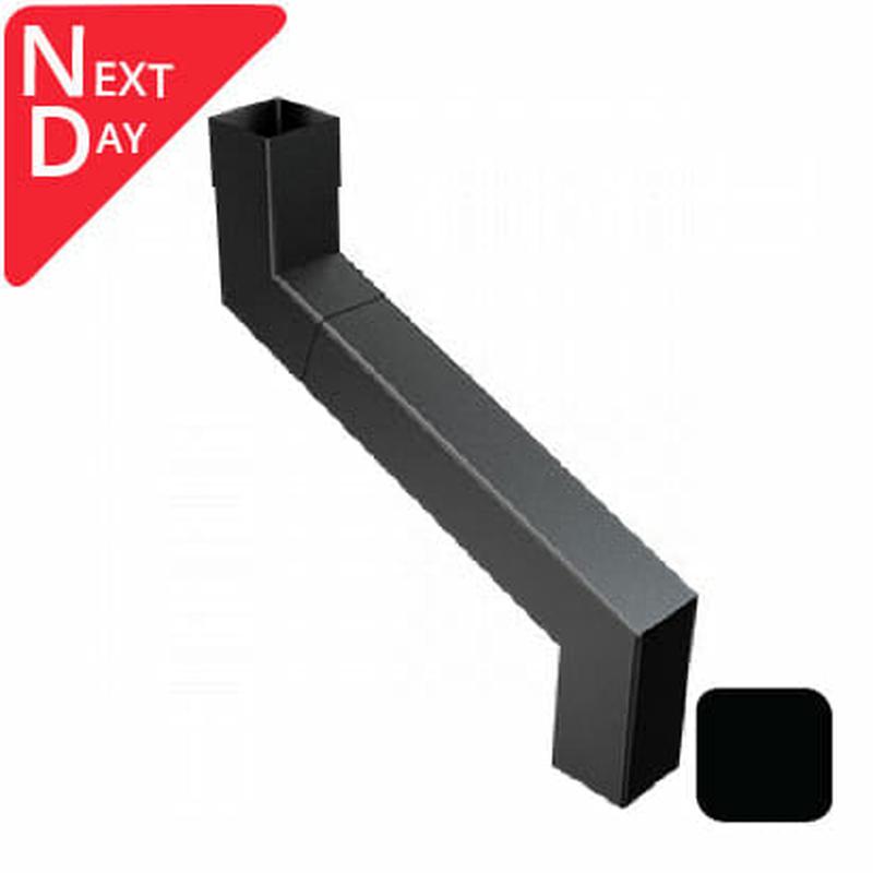 76mm Swaged Aluminium Square 2PT TO 750MM SWAN-NECK PPC - Matt Black