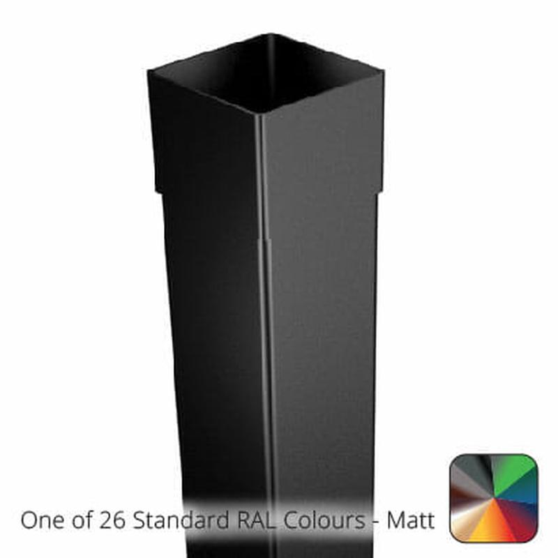 76mm Swaged Aluminium Square Downpipe x 3M PPC - One of 26 Standard Matt RAL colours TBC