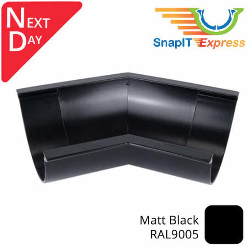 125mm (5") SnapIT Express Aluminium Half Round 135 Degree Gutter Angle - RAL 9005M Matt Black