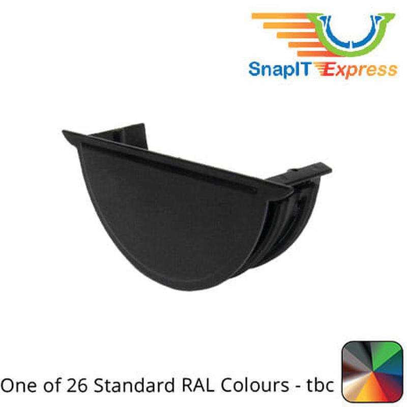 125mm (5") SnapIT Express Aluminium Half Round Stopend - One of 26 Standard RAL Colours TBC