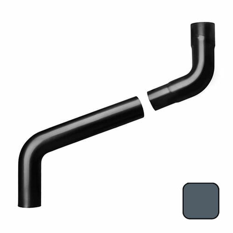 63mm (2.5") Swaged Aluminium Downpipe 750mm (max) Adjustable Offset - RAL 7016M Anthracite Grey