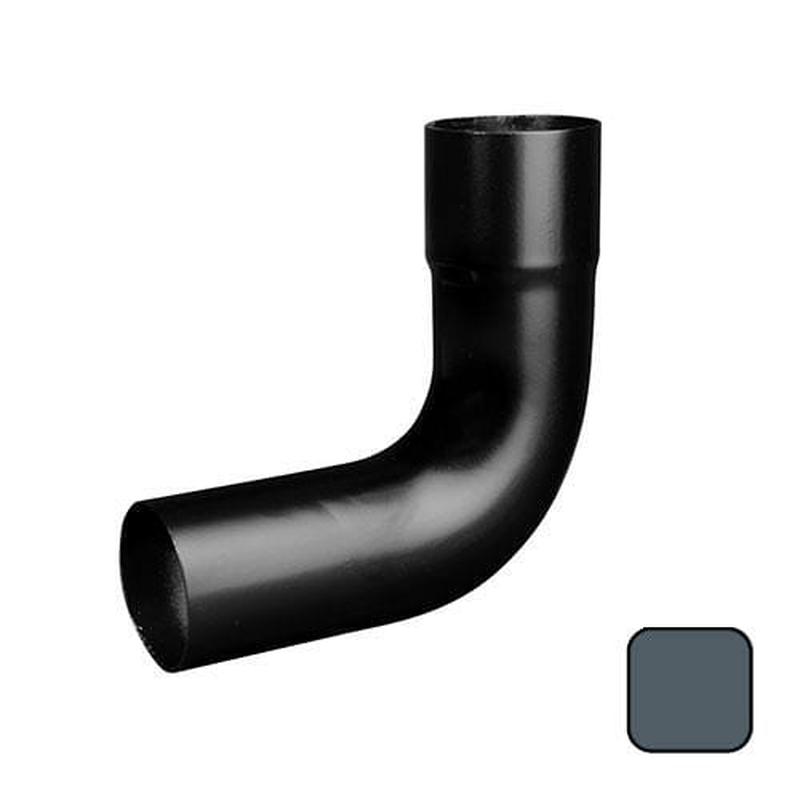 63mm (2.5") Swaged Aluminium Downpipe 90 Degree Bend without Ears - RAL 7016m Anthracite Grey