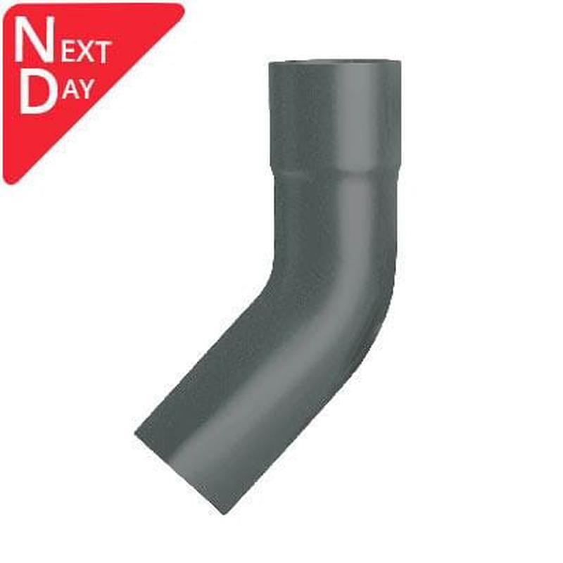 76mm (3") Swaged Aluminium Downpipe 135 Degree Bend without Ears - RAL 7016m Anthracite Grey