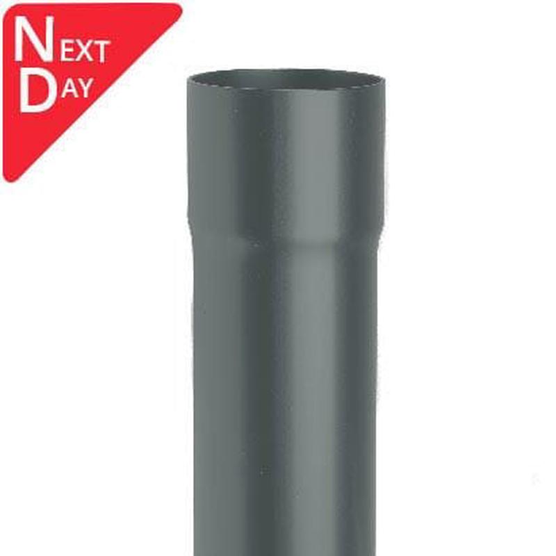 76mm (3") Swaged Aluminium Downpipe 3m long - RAL 7016M Anthracite Grey