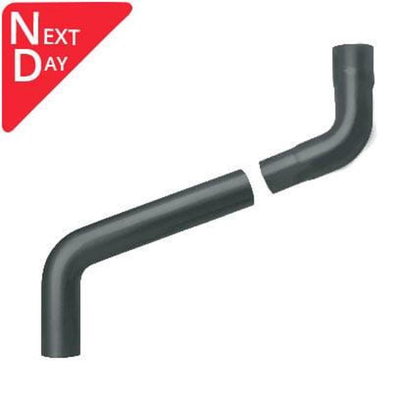 76mm (3")Swaged Aluminium Downpipe 750mm (maximum) Adjustable Offset - RAL 7016M Anthracite Grey