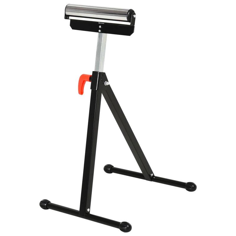 Black Folding Roller Stand for Material Support