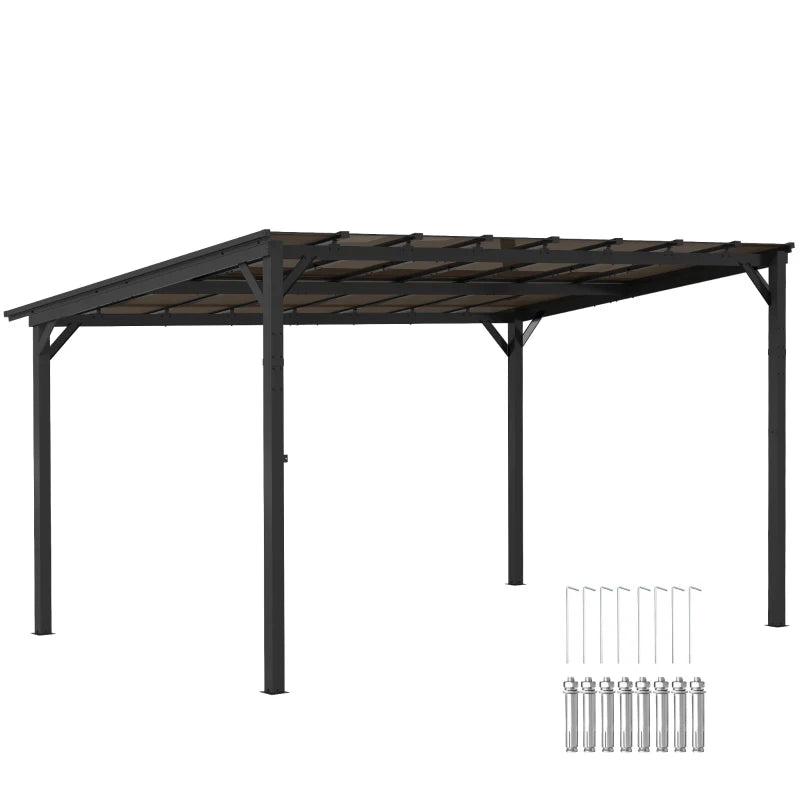 3m x 4.3m Metal Pergola with UPF 50+ and Waterproof Polycarbonate Roof