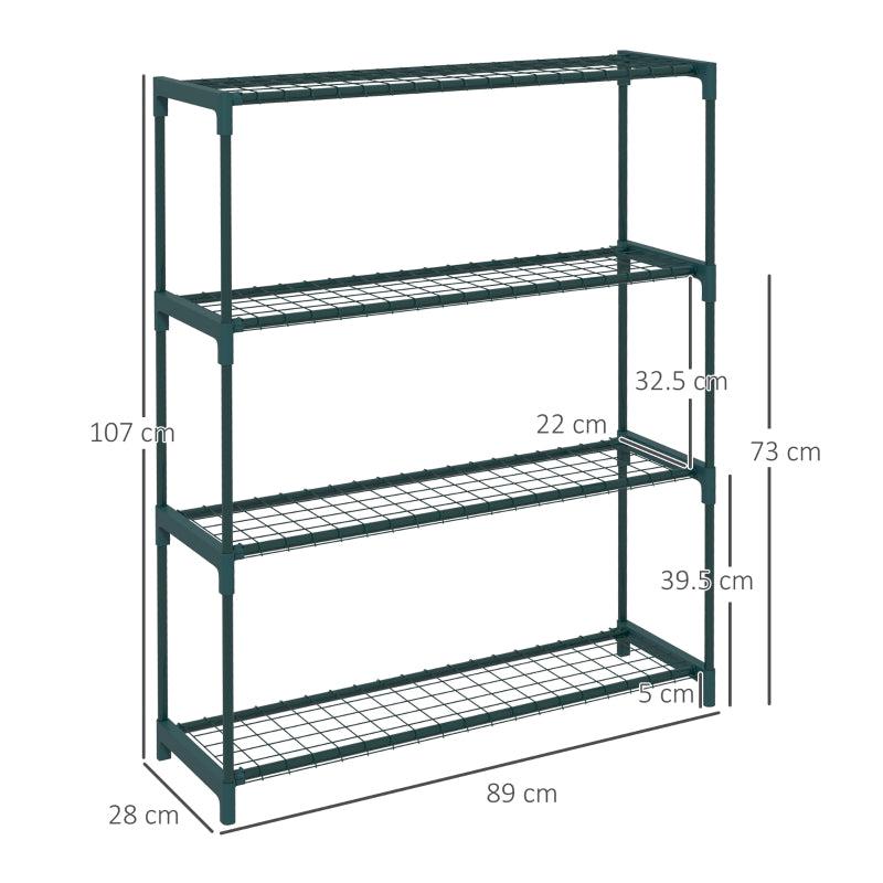 Black Four-Tier Steel Plant Shelf