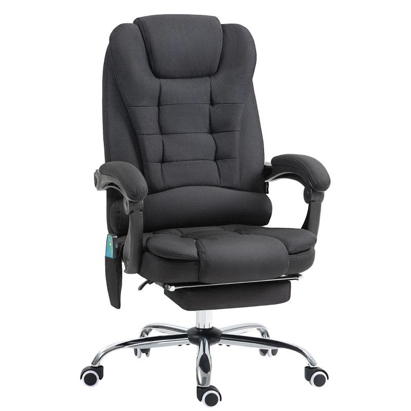 Vinsetto Black Six-Point Massage Office Chair with Heat - Ergonomic Comfort for Home & Work