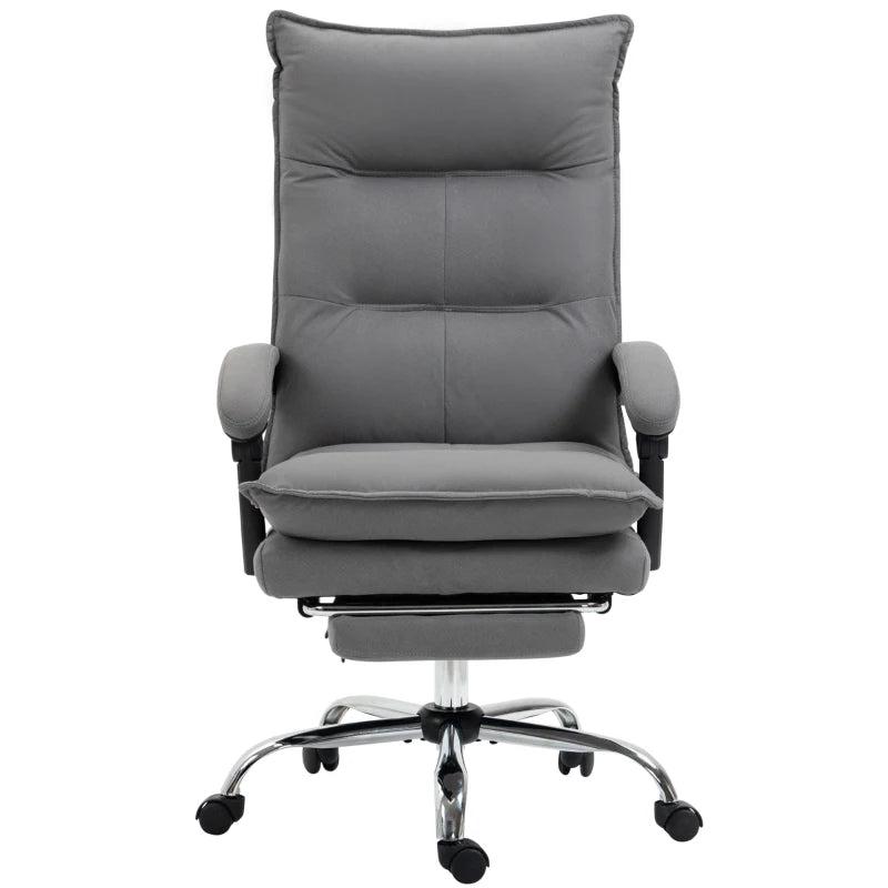 Vinsetto Grey Massage Office Chair with Footrest, 6-Point Massage & Heat, 155 Recline, Thick Padding for Home Comfort