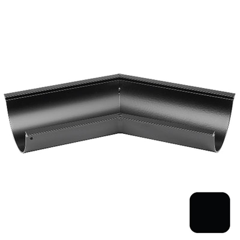 115mm (4.5") SnapFix Aluminium Half Round 135 Degree Gutter Angle - RAL 9005M Matt Black